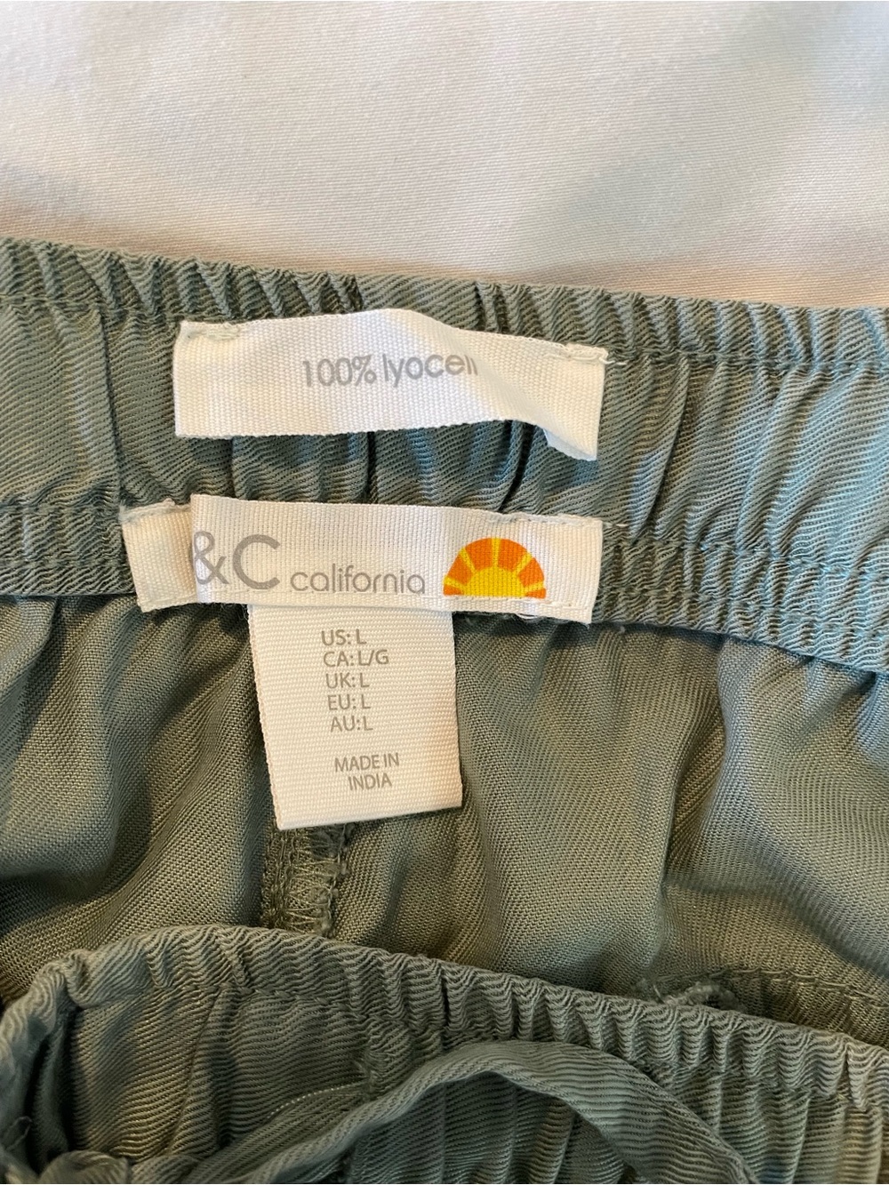 C&C California Sage Green Elastic Waist Pull-On Pants - Picture 3 of 10